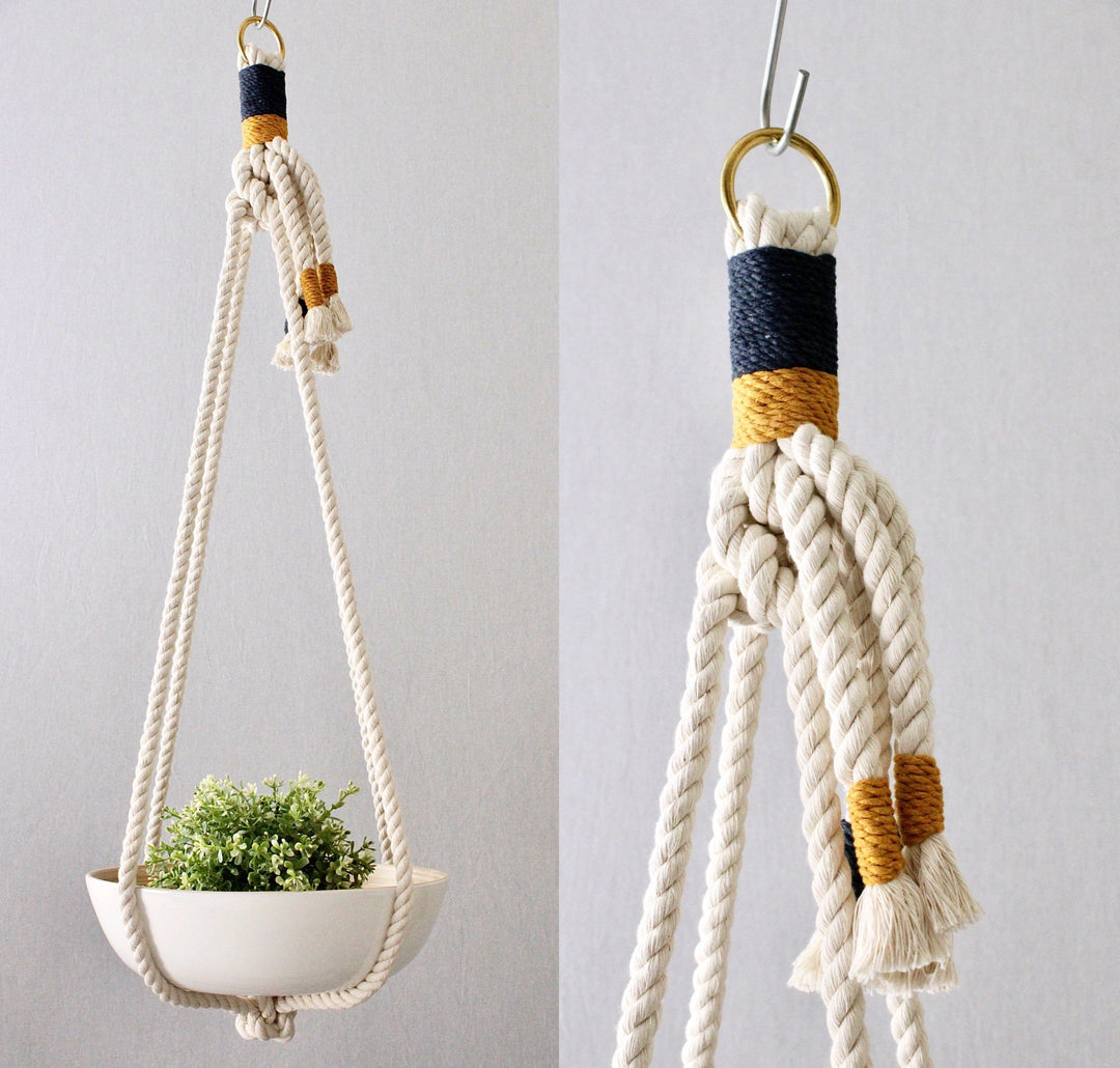 colored macrame plant hanger Ember – The Green Knot